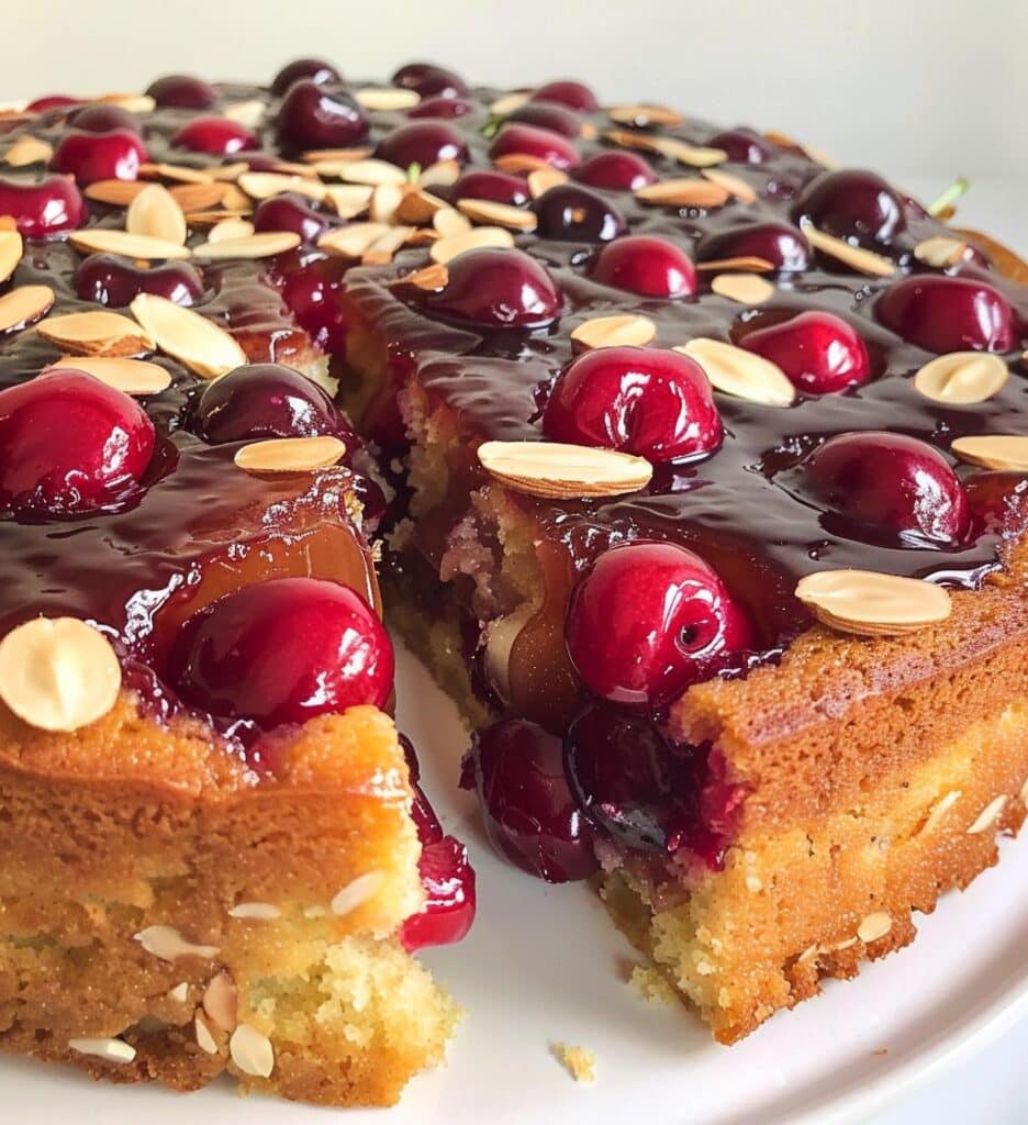 Cherry Almond Upside Down Cake