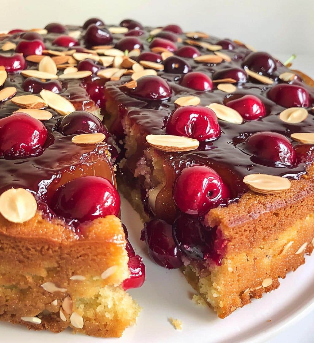 Cherry Almond Upside Down Cake