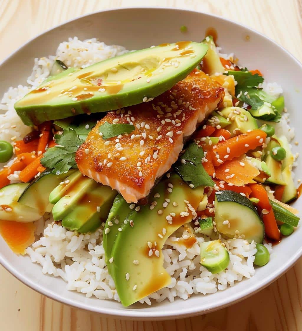 Crispy Salmon Rice Bowl