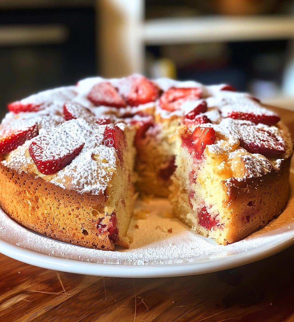 Fresh Strawberry Buttermilk Cake