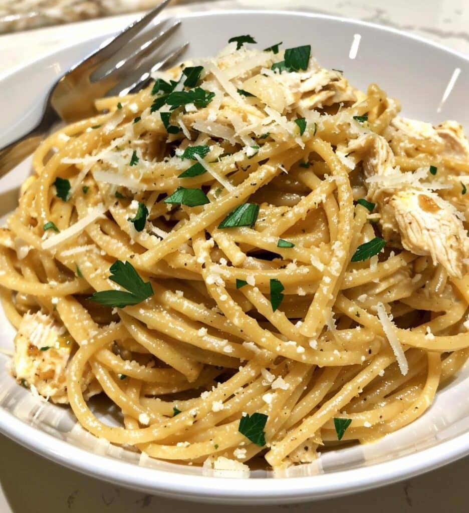 High Protein Garlic Parmesan Pasta