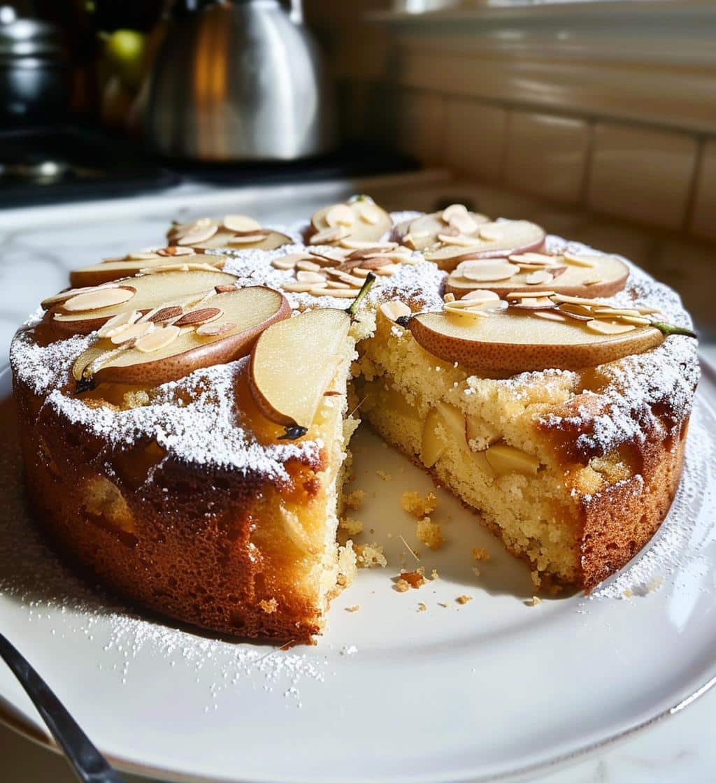 Honey Pear Almond Cake