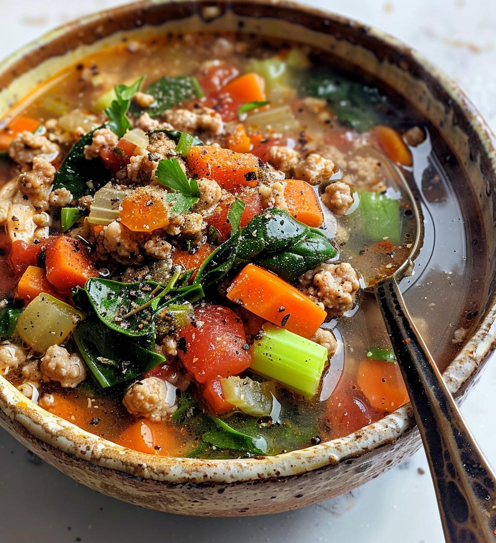 Italian Ground Chicken Soup