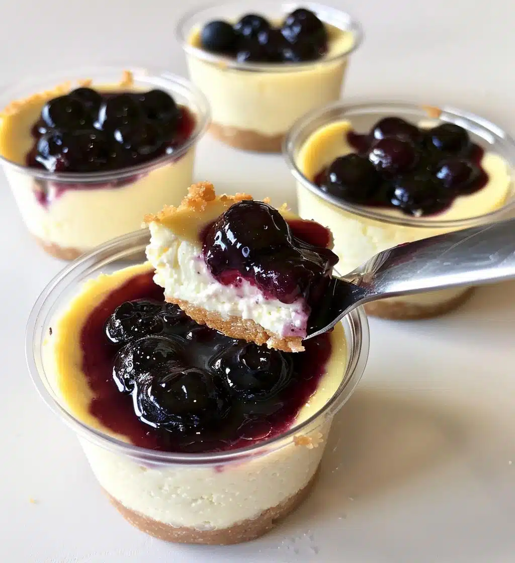 Juicy Mini Lemon Blueberry Cheesecakes