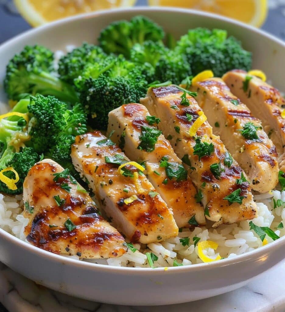 Lemon Garlic Chicken Bowls