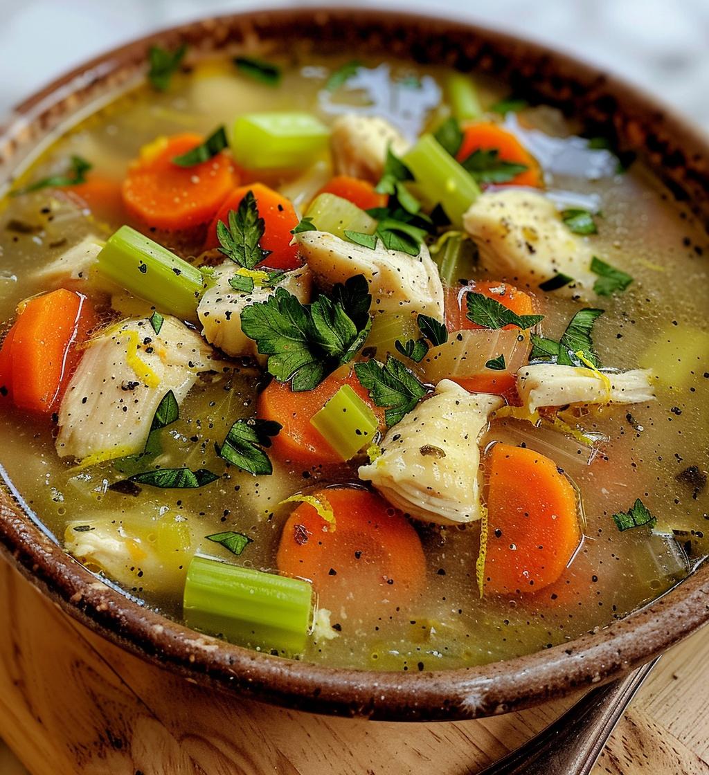 Mediterranean Lemon Chicken Soup