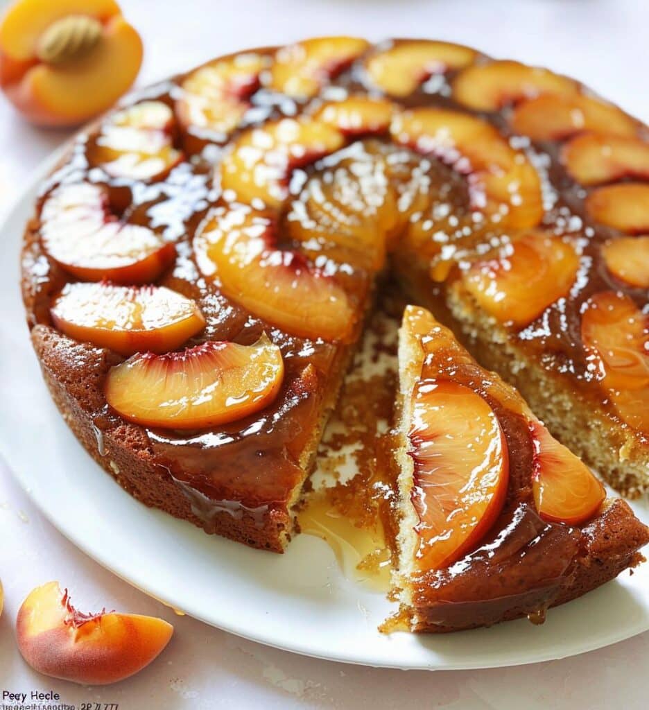 Peach Honey Upside Down Cake