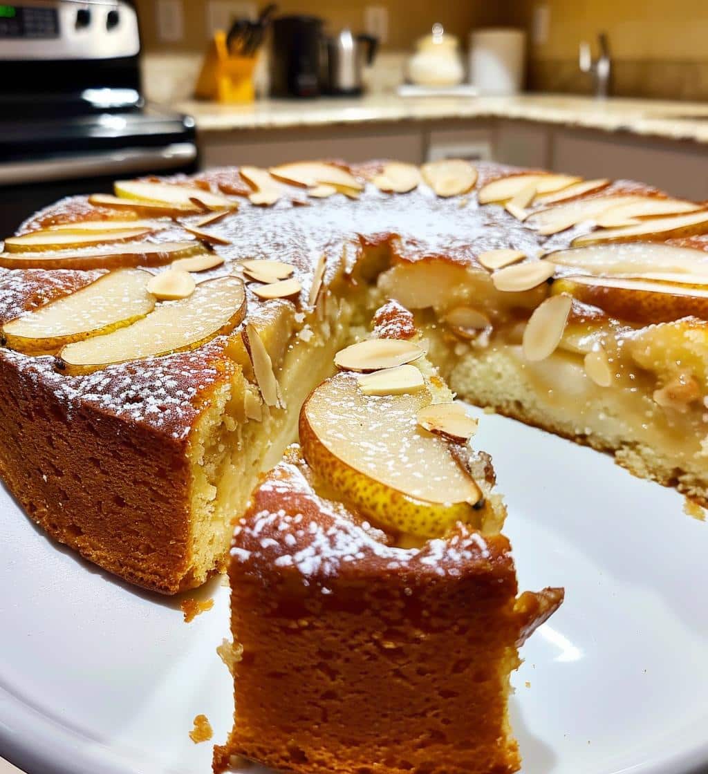 Pear Almond Butter Cake