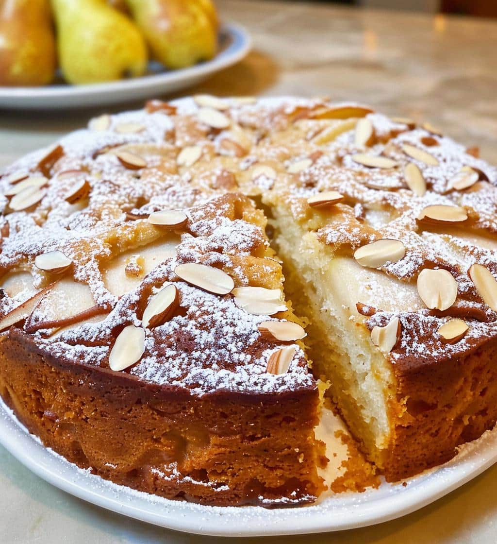 Pear Almond Coffee Cake