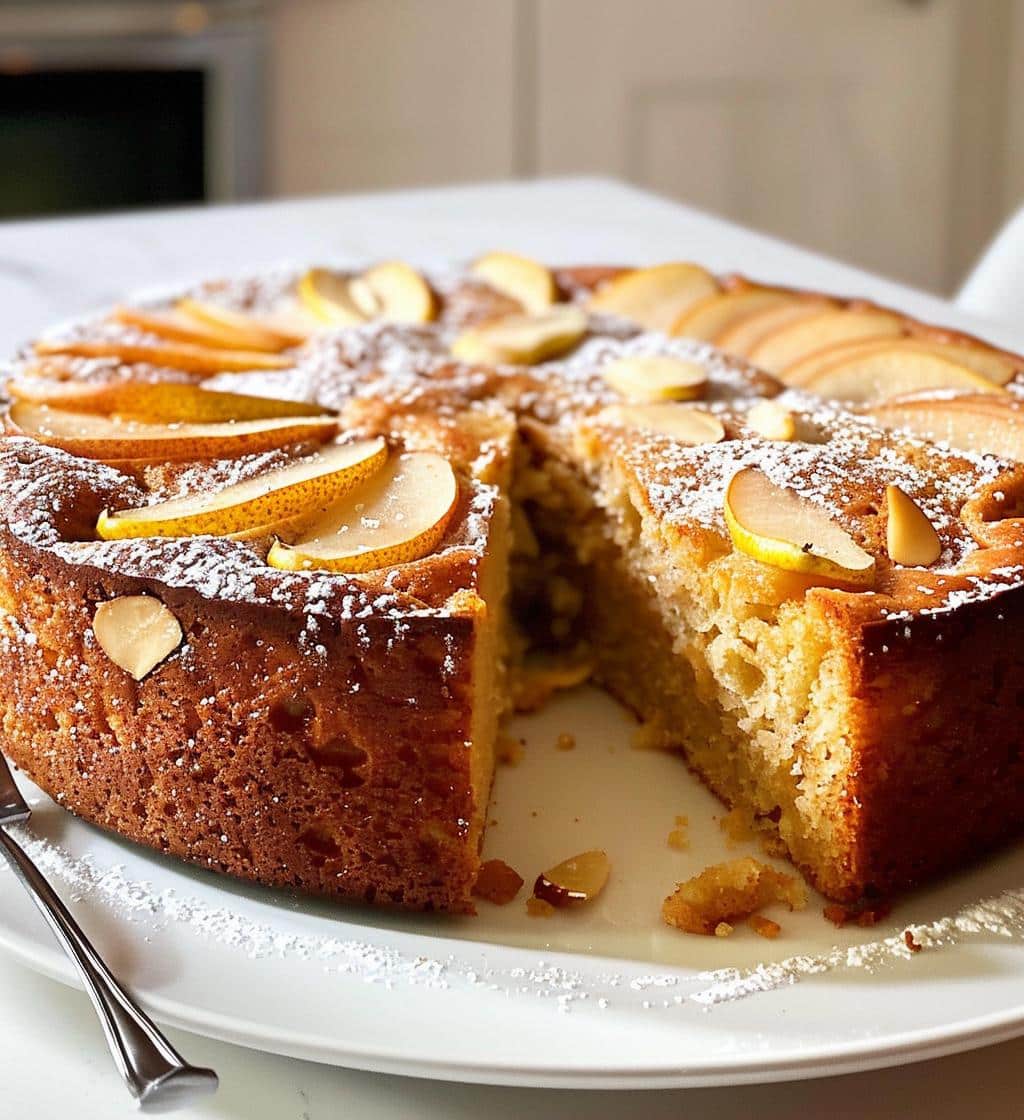 Pear Almond Tea Cake