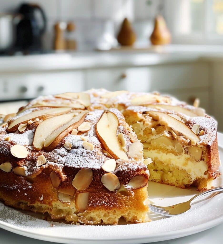 Pear Almond Yogurt Cake
