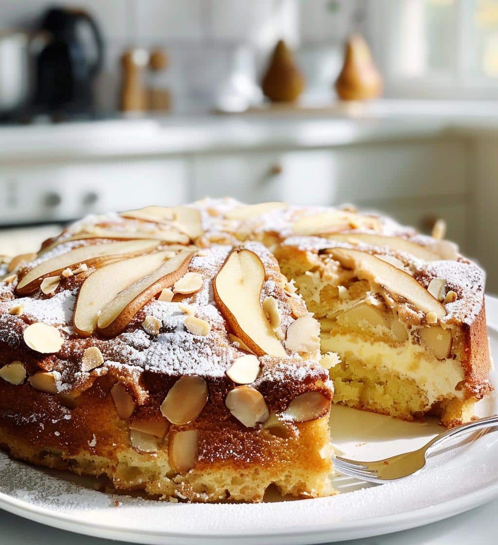 Pear Almond Yogurt Cake