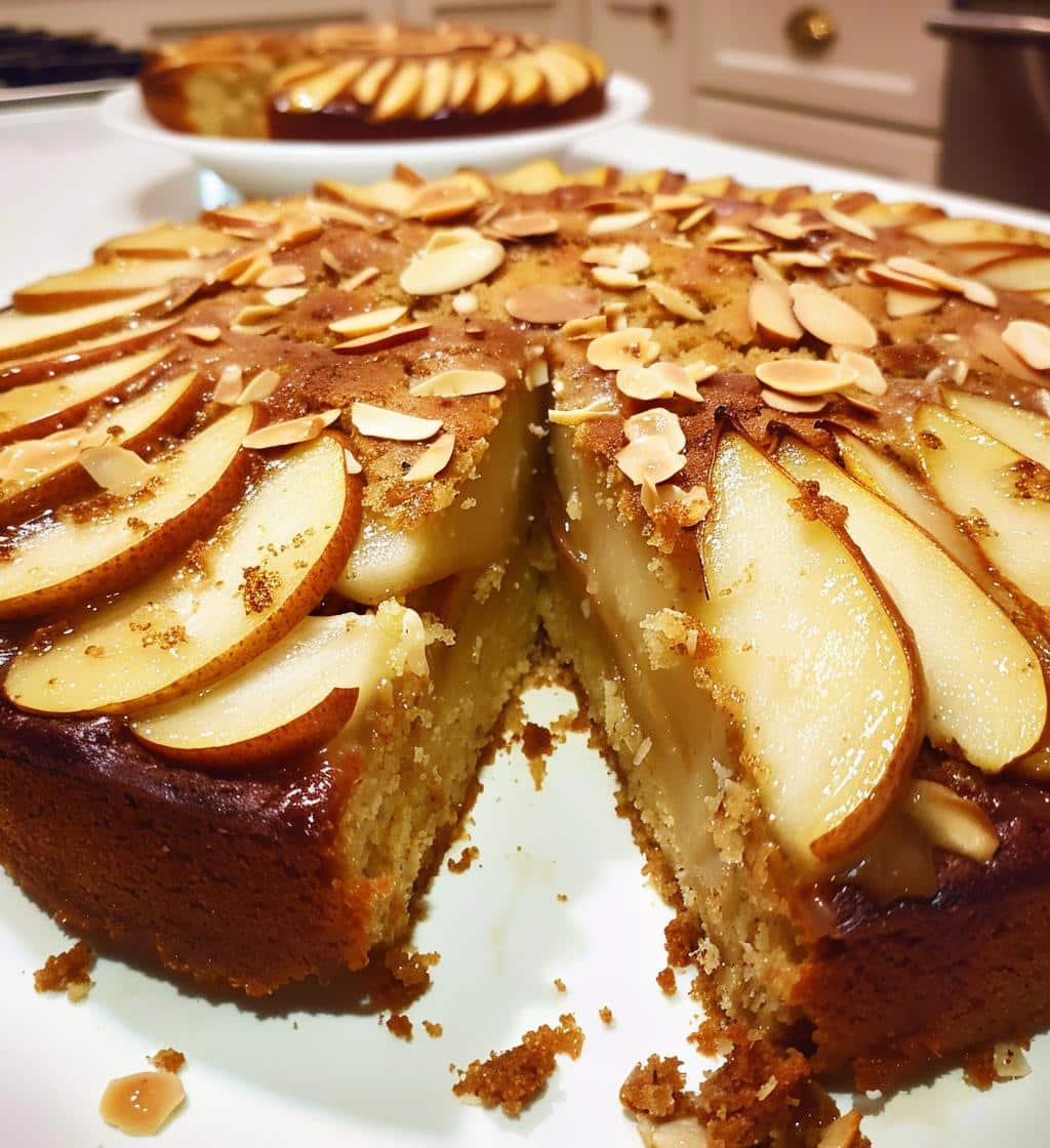 Pear Brown Sugar Almond Cake