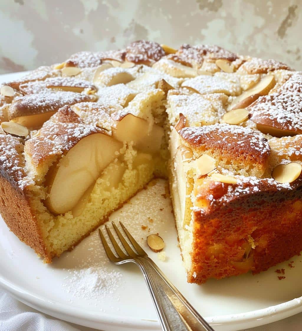 Pear Cardamom Almond Cake
