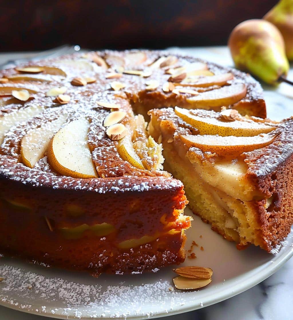 Pear Cinnamon Almond Cake