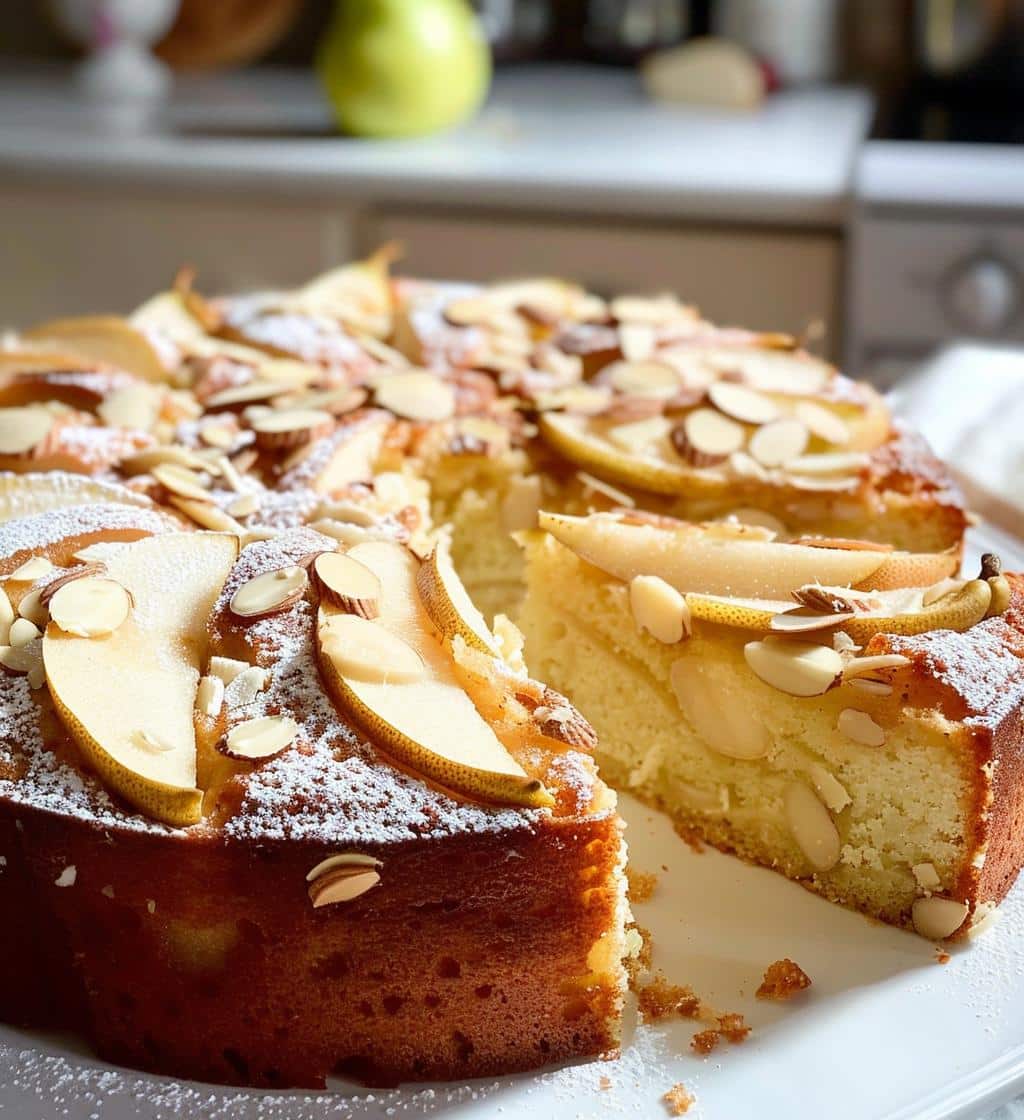 Pear Vanilla Almond Cake