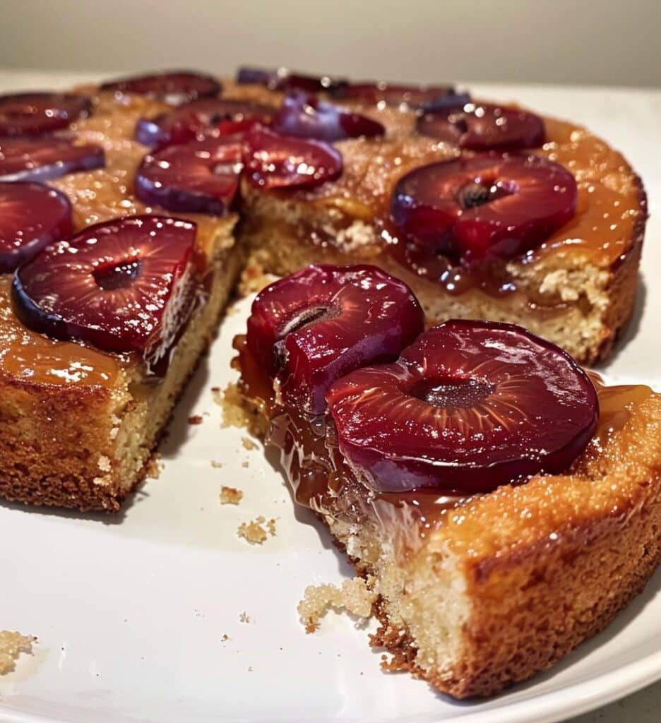 Plum Ginger Upside Down Cake