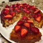 Strawberry Honey Upside Down Cake