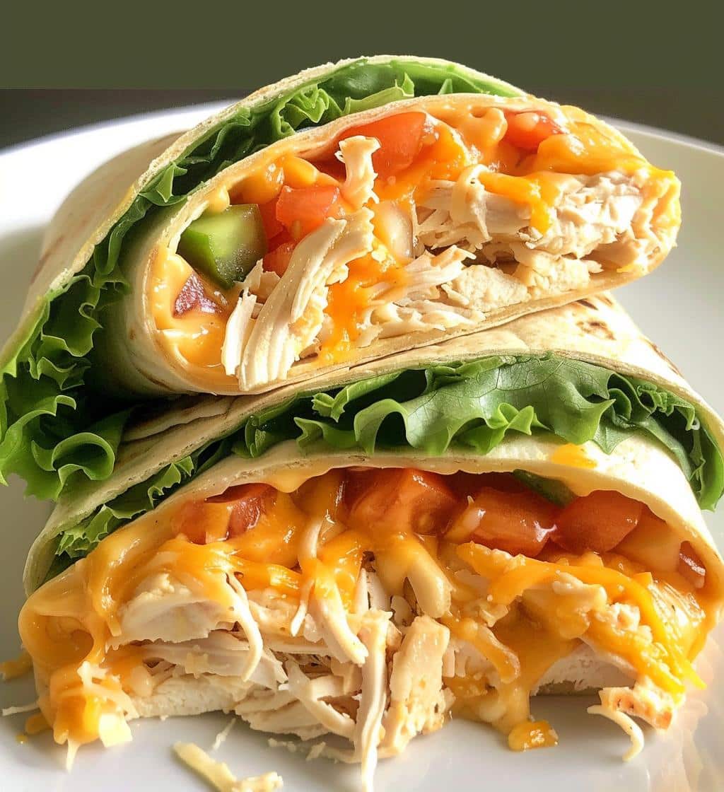 Cheesy Garlic Chicken Wrap