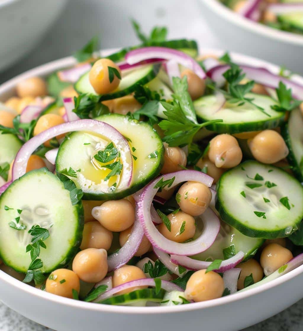 Cucumber Chickpea Slaw