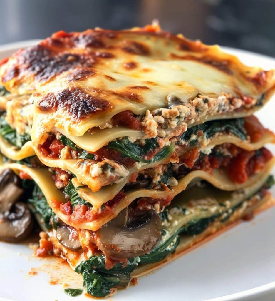 Mushroom Spinach Lasagna