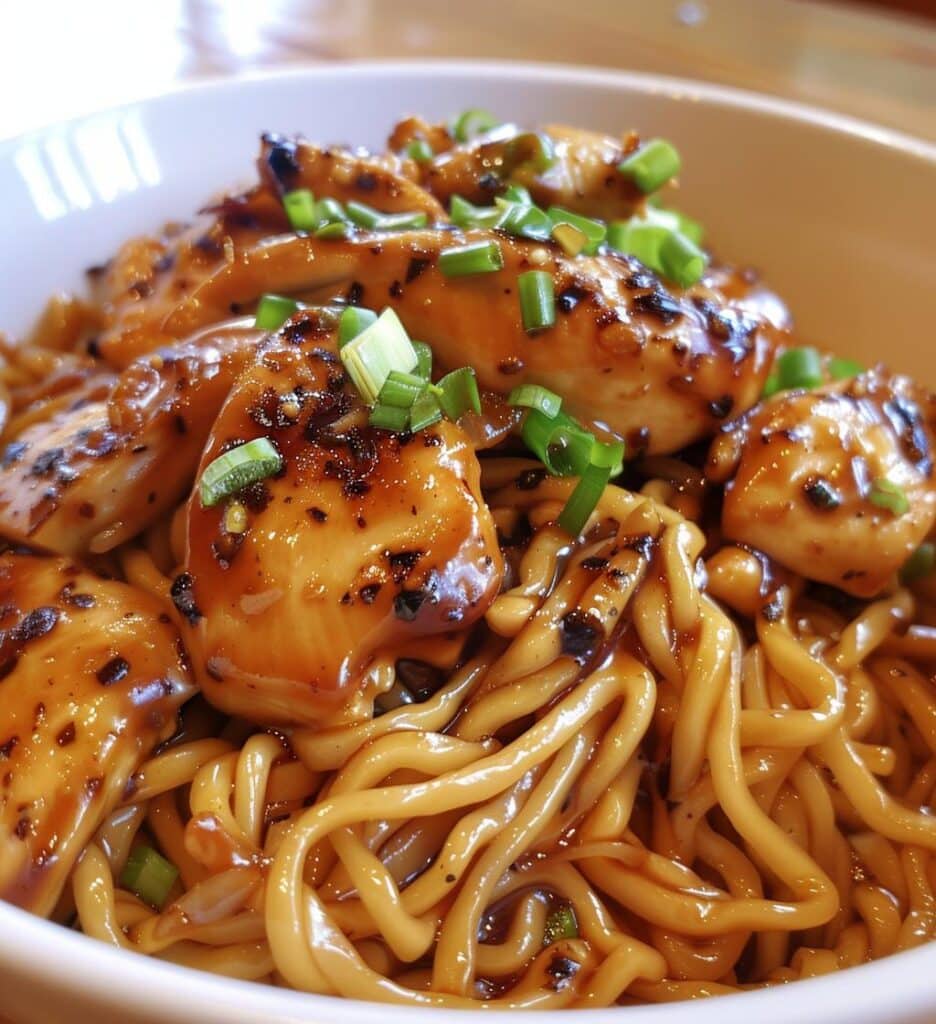 Sticky Garlic Chicken Noodles