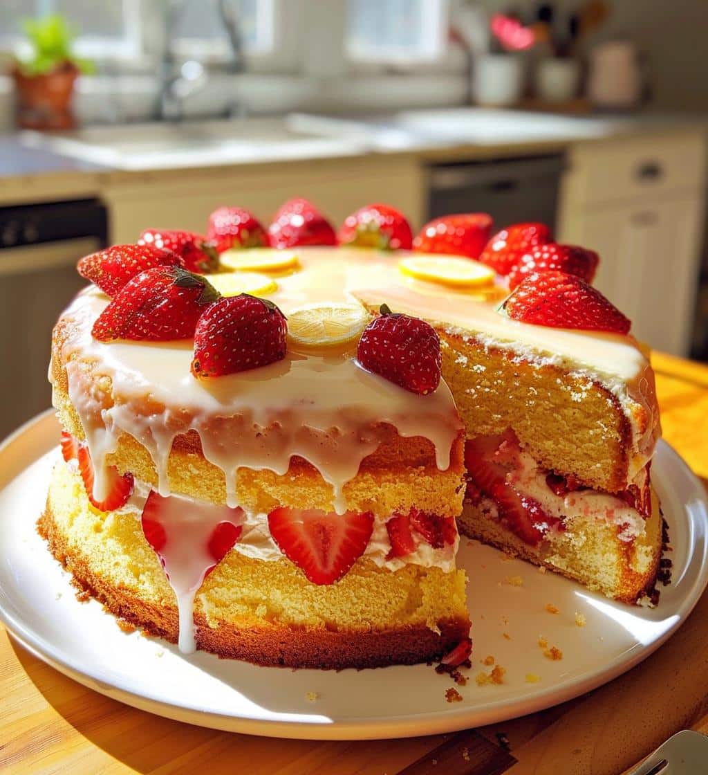 Lemon Strawberry Cake