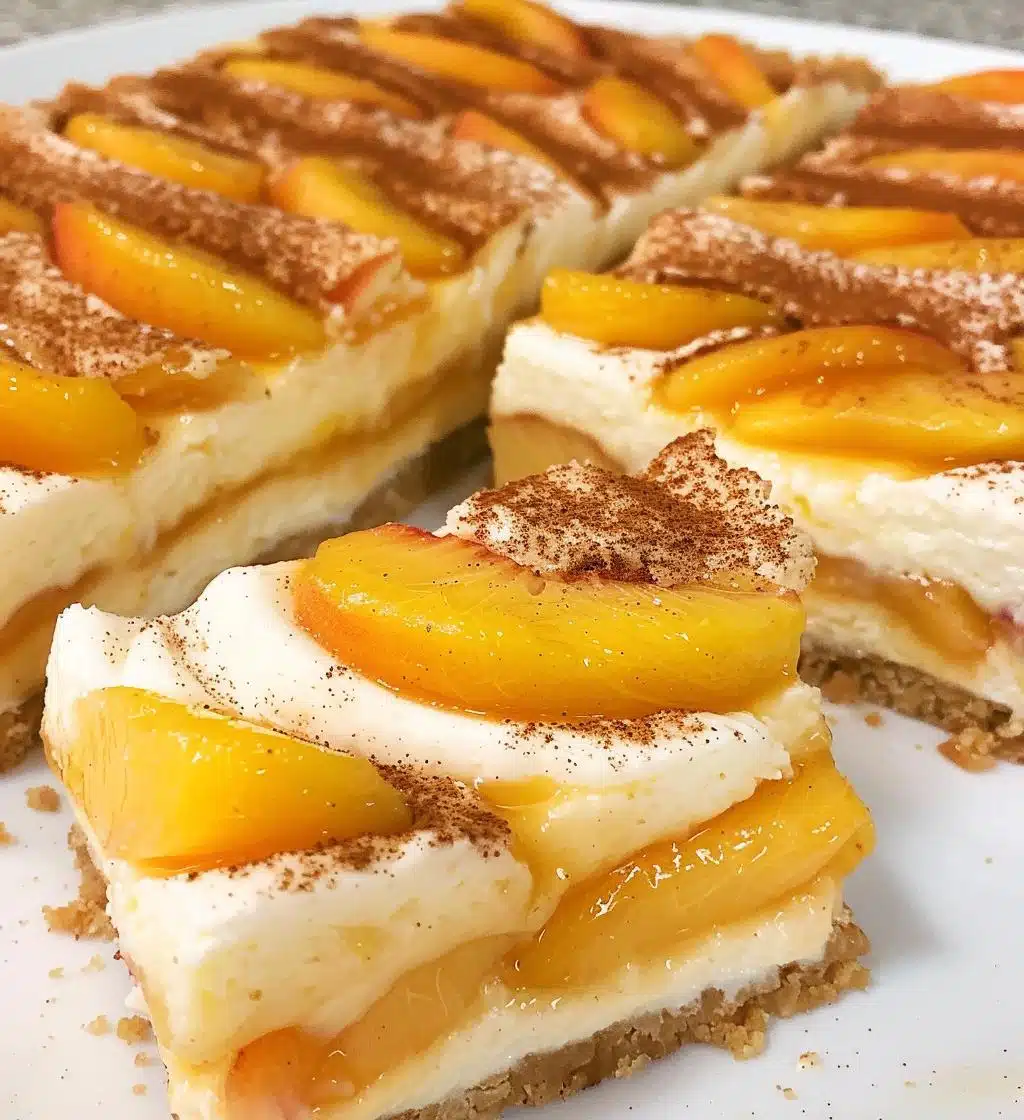 Peach Cobbler Cheesecake Bars
