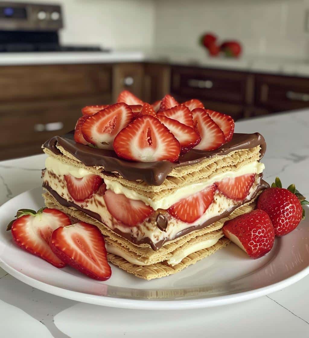 Strawberry Eclair Cake