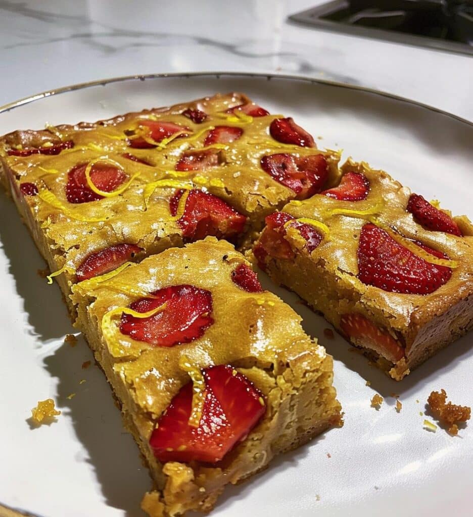 Strawberry Lemon Blondies