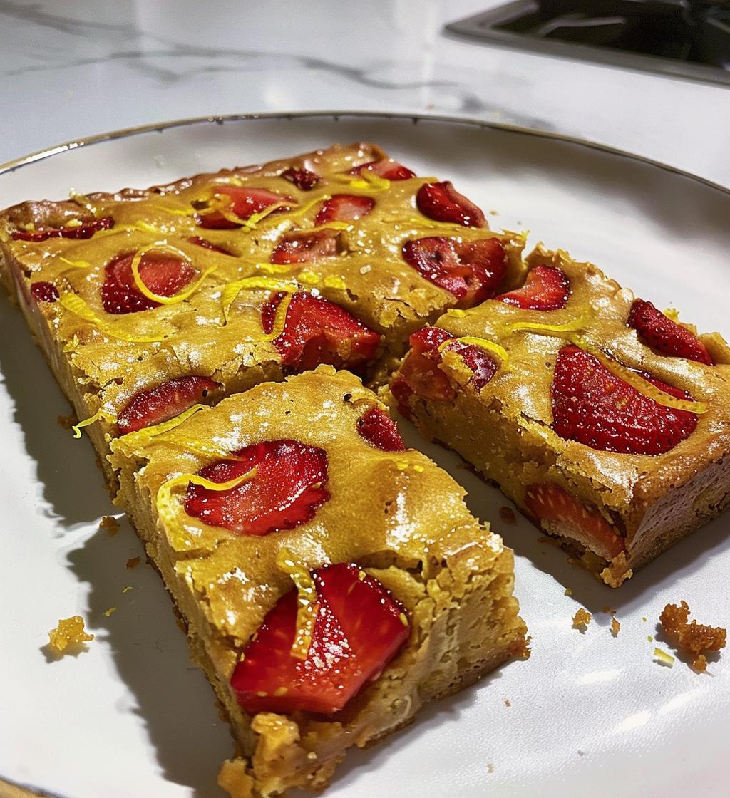 Strawberry Lemon Blondies