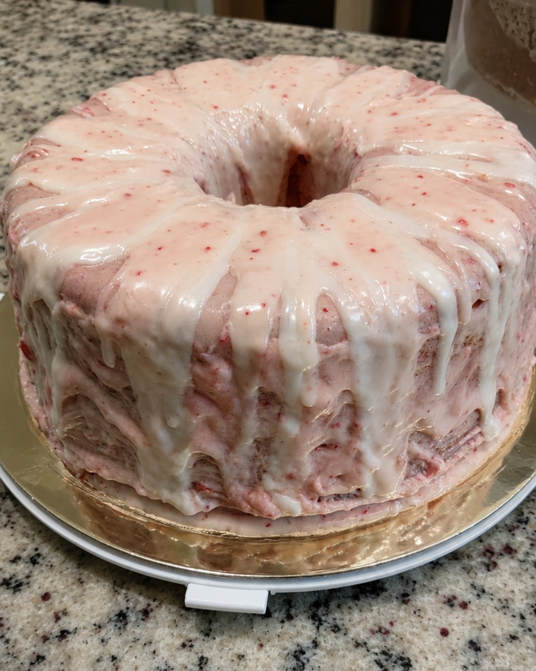 Strawberry lemon mile high pound cake
