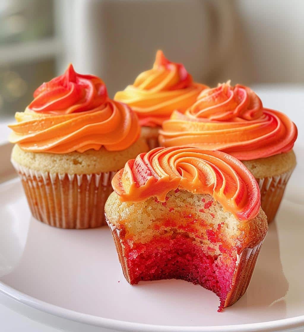 Tequila Sunrise Cupcakes